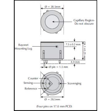 City Technology: Electrochemical Cell for the measurement of NO 5NF Four band SO2 filter
