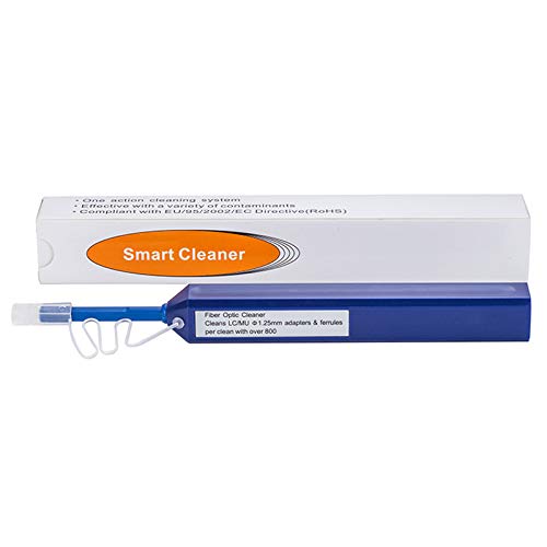 LC/MU Fiber Optic Cleaning Pen for 1.25mm Ferrule Connectors | 800+ Dynamic Microfiber Sweep/Rotate Motion Contact Cleanings,