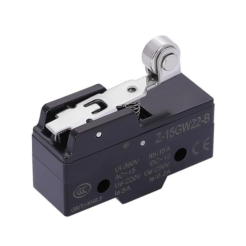 Z-15GW22-B Short Hinge Roller Lever Micro Switch, Screw Terminals - Pack of 2