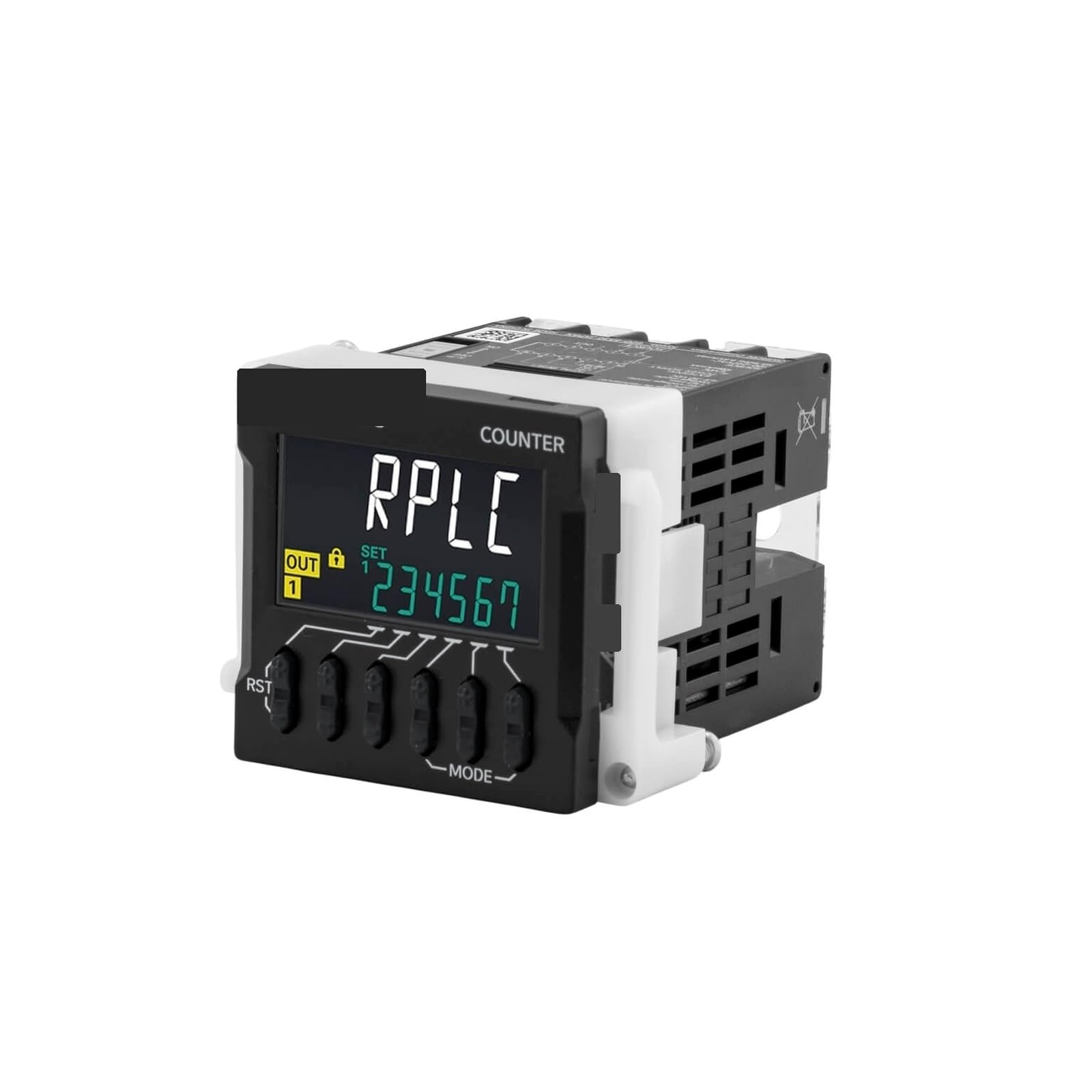 H7CC-A Digital Counter Tachometer, 6-Digit LCD, 48 x 48 mm Panel Mount, 1-Stage Output, 100-240 VAC