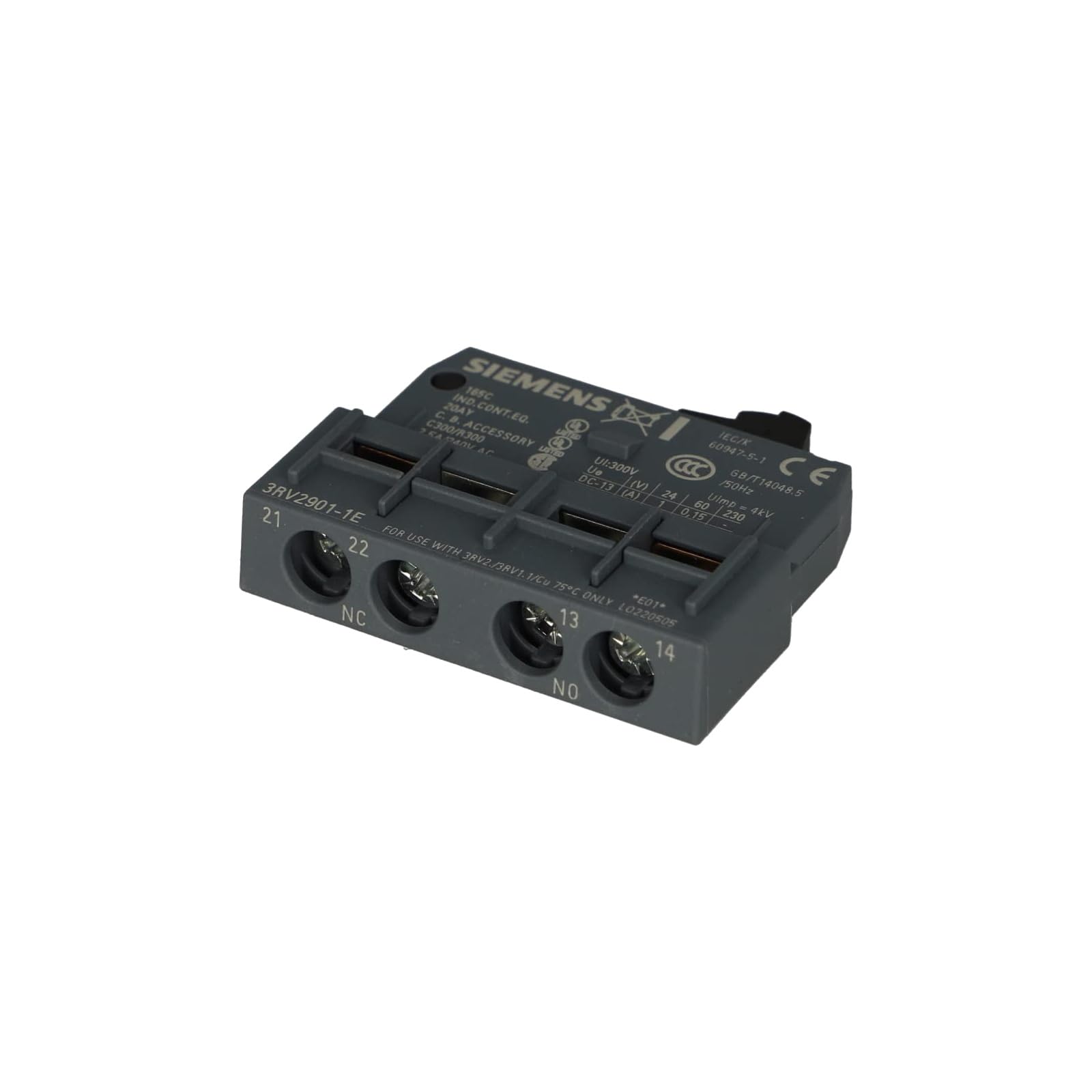 3Rv2901-1E, Sirus Transverse Auxiliary Switch, 3Rv2901-1E, Pack of 2