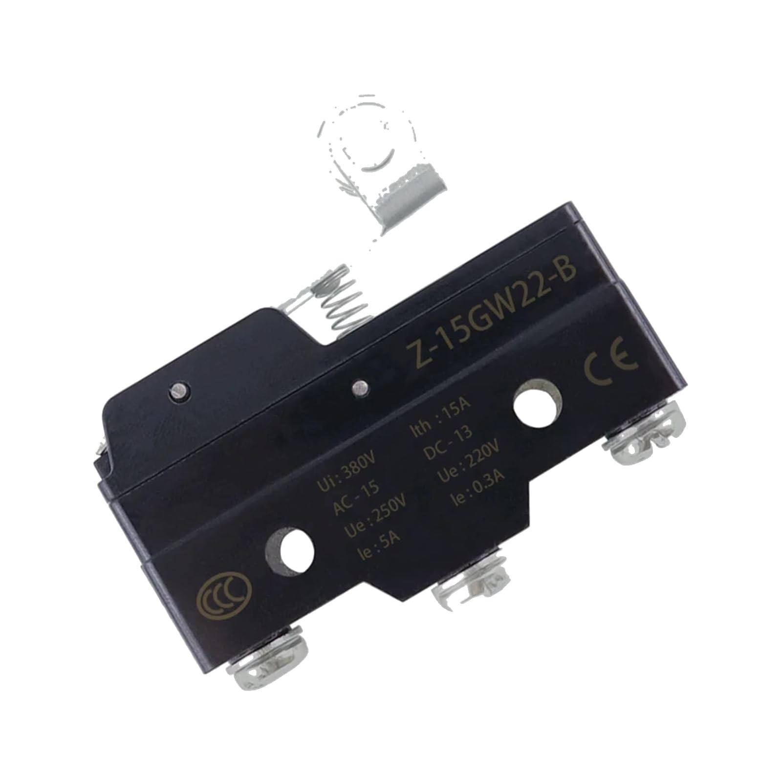 Z-15GW22-B Short Hinge Roller Lever Micro Switch, Screw Terminals - Pack of 2