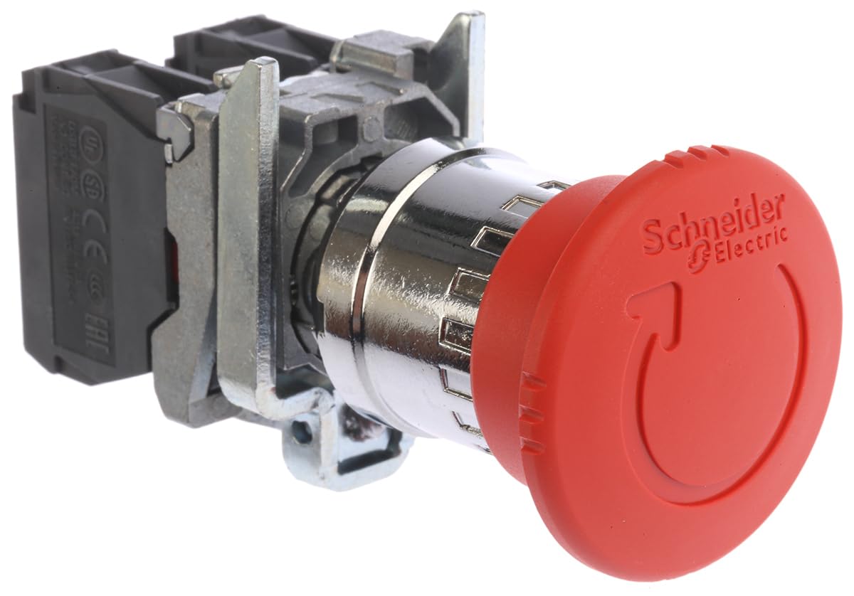 Emergency Stop Push Button, Red, 1 Piece