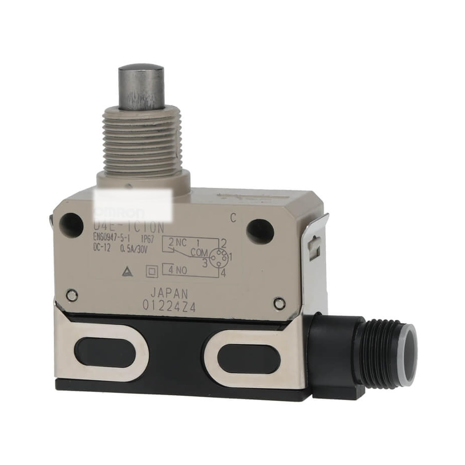 D4E-1C10N Small Sealed Limit Switch, Plunger Actuator, Connector Type (1 Piece)