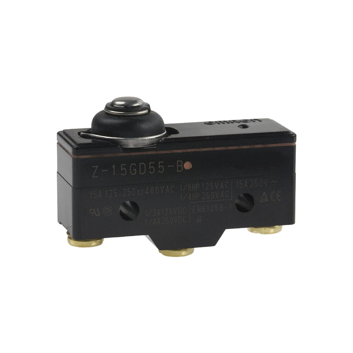 Z-15GD55-B Drip-Proof Brake Detection Micro Switch, Short Spring Plunger, SPDT 15A, Screw Terminals - 1 pc