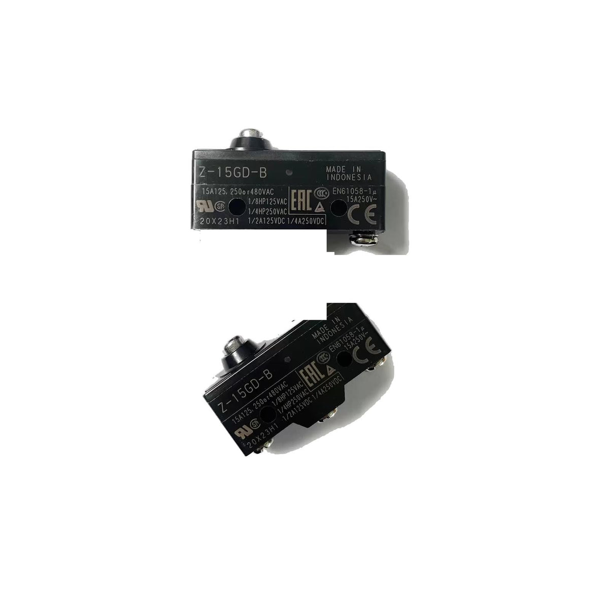 Z-15GW255-B Roller Lever Snap-Action Micro Switch, SPDT 15 A, 1 Count