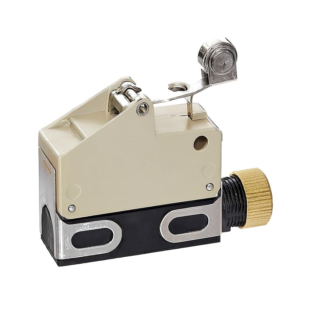 D4E-1G20N Small Sealed Limit Switch - Roller Lever, SPDT, Screw Terminals, IP67 - 1 Count