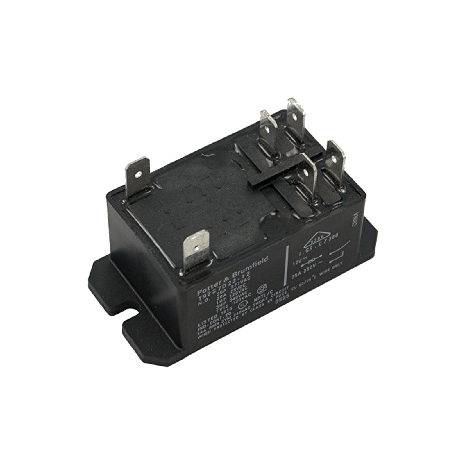 Potter & BRUMFIELD T92S7D22-12 Power Relay, Dpst-NO, 12VDC, 30A, Flabge, Pack of 3