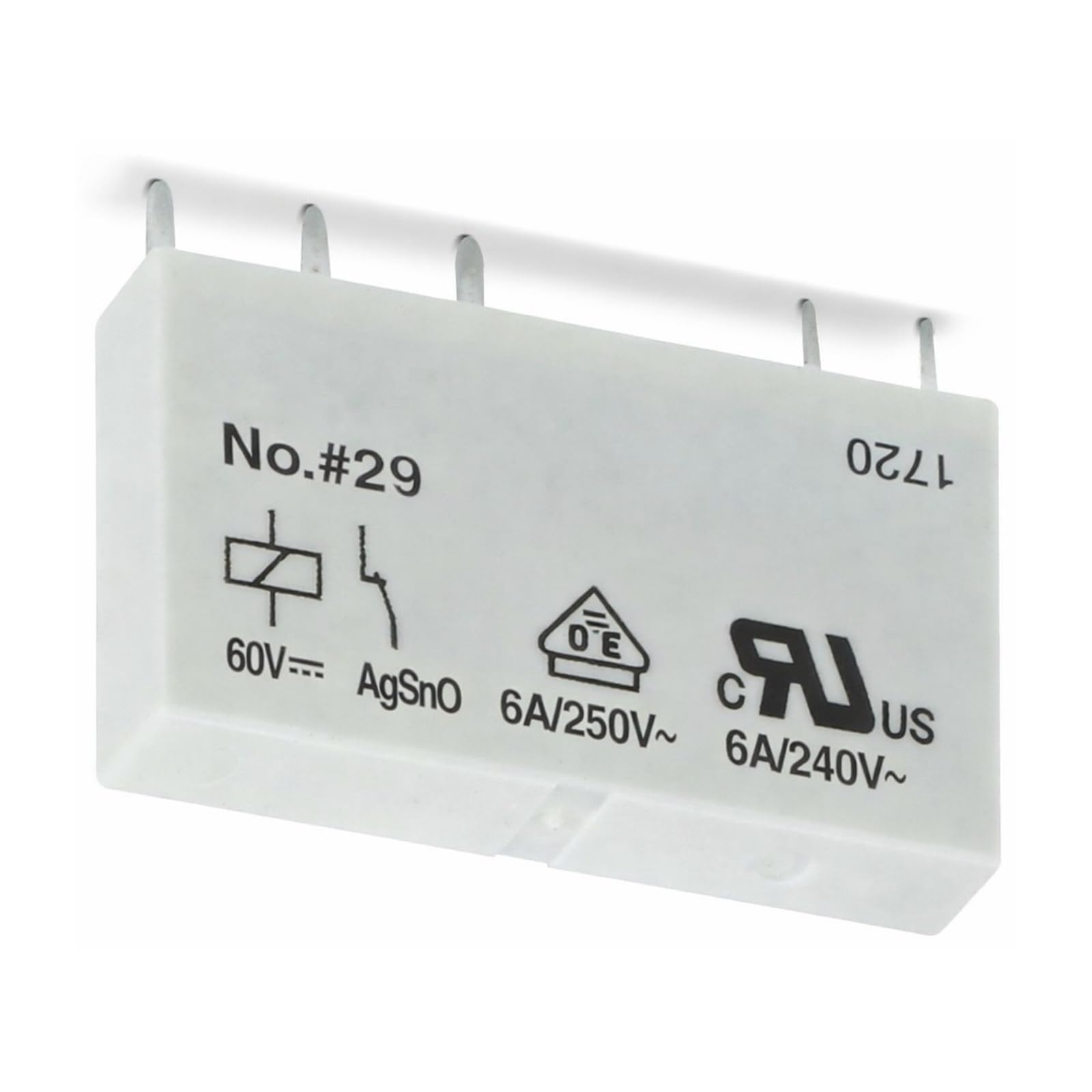 2961118 SPDT Power Relay, 60VDC, 6A, Socket