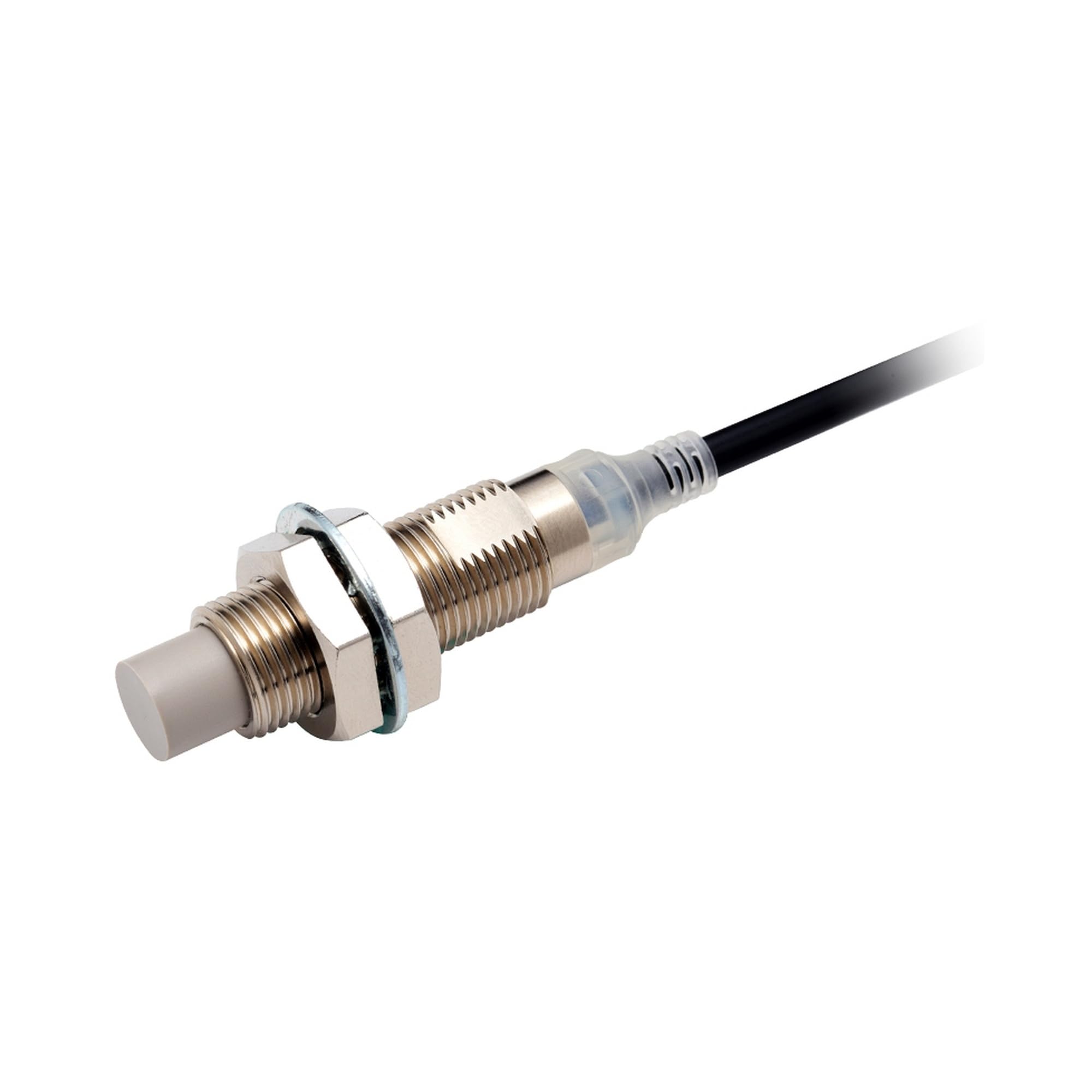 E2E-X5MC112 Inductive Proximity Sensor, M12 Thread, ~5 mm Sensing, NPN 3-Wire, 2 m Cable
