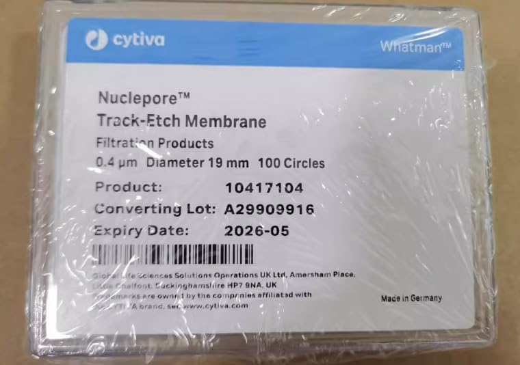 Track-Etch Polycarbonate Membrane Filter Discs, 19 mm Diameter, 0.4 um, 100 Count, Model 10417104