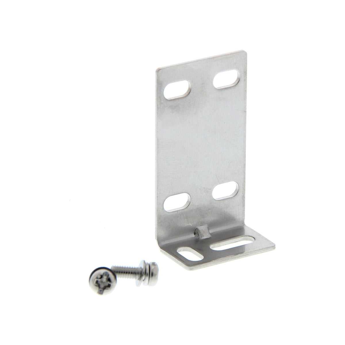 L-shaped sensor mounting bracket with slotted mounting holes