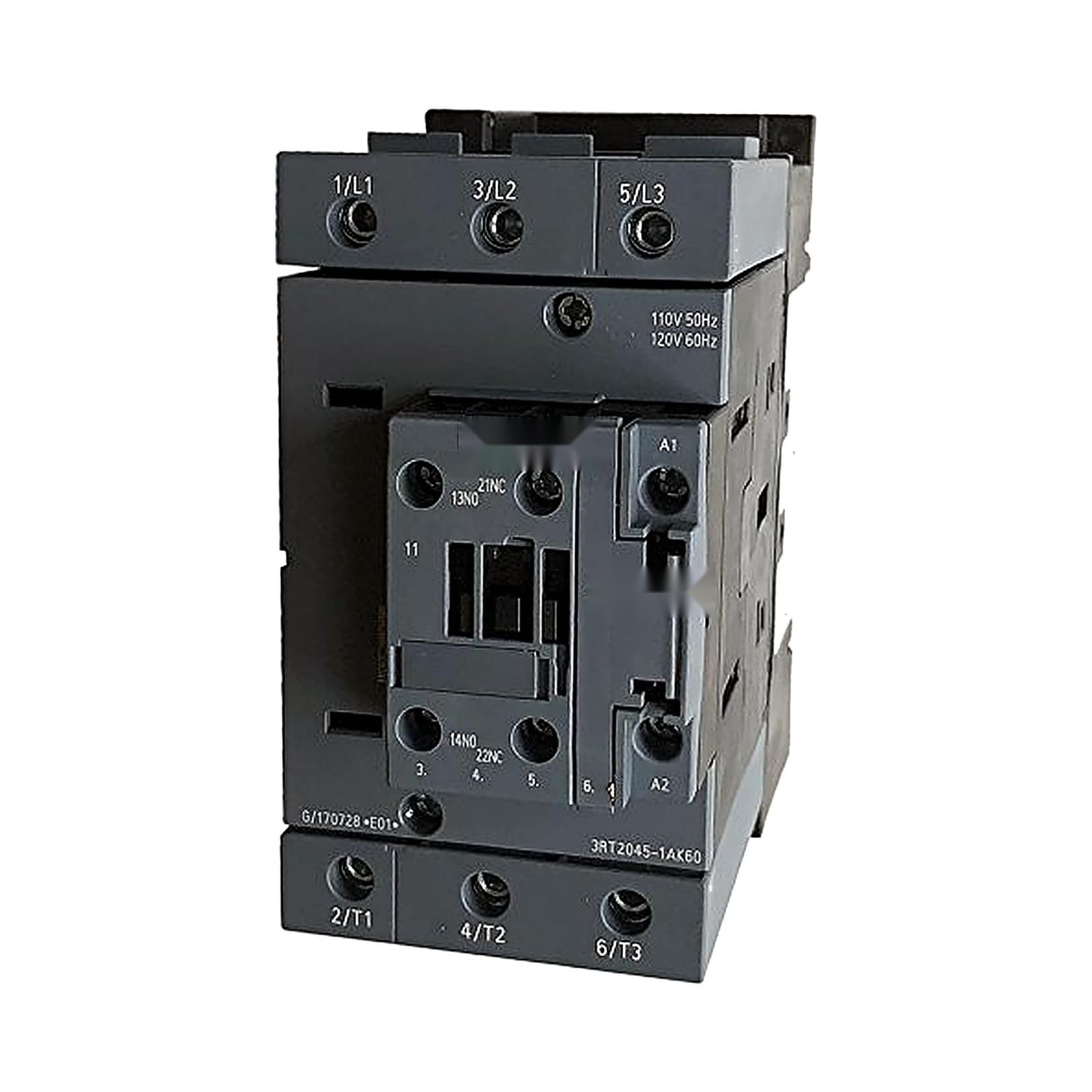 Compatible Replacement 3-Pole Contactor for 3RT2045-1AK60, 80A 120V AC Coil, 1 Count