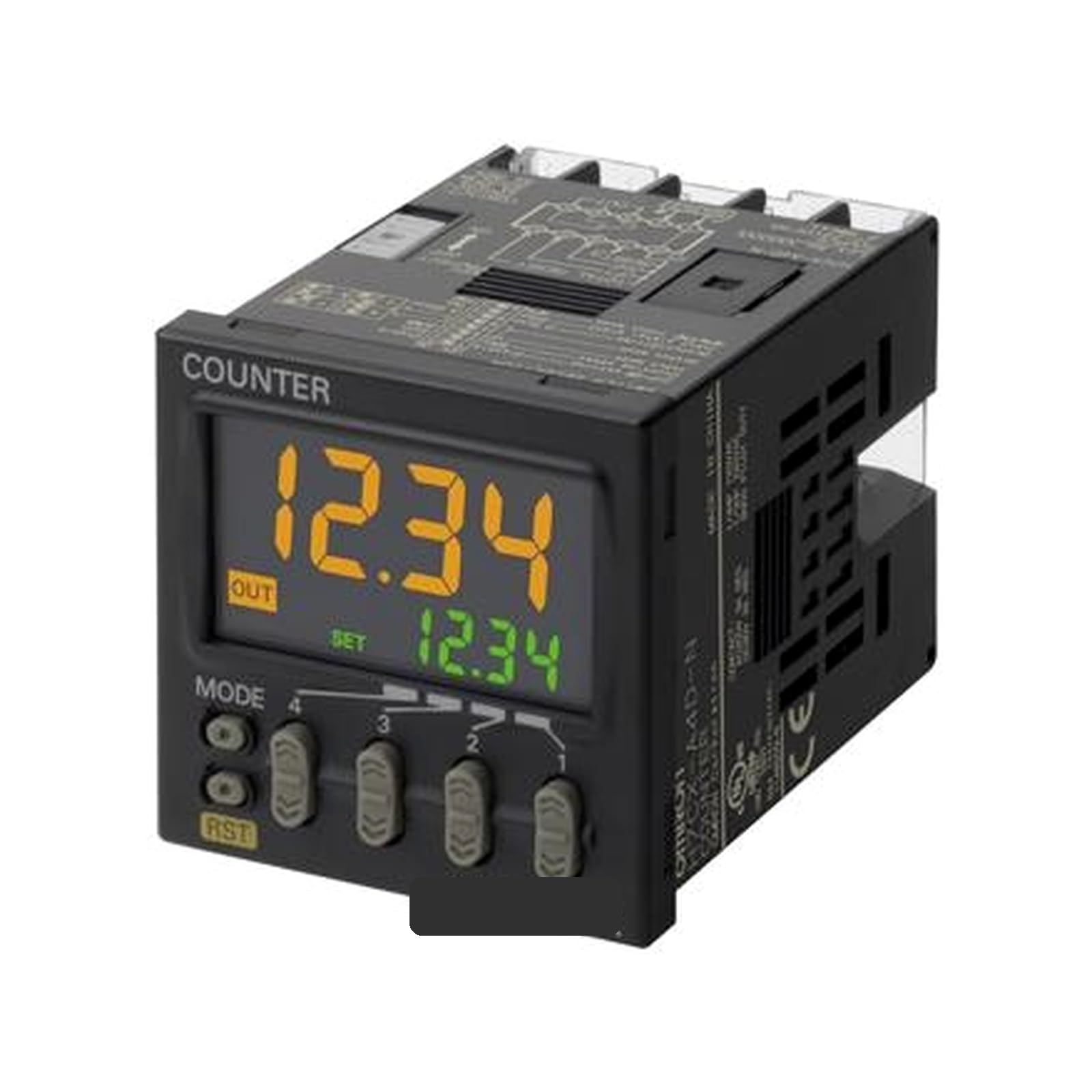 H7CX-AW-N Digital Counter Tachometer, 6-Digit LCD, 48 x 48 mm Panel Mount, 2-Stage Output, 100-240 VAC