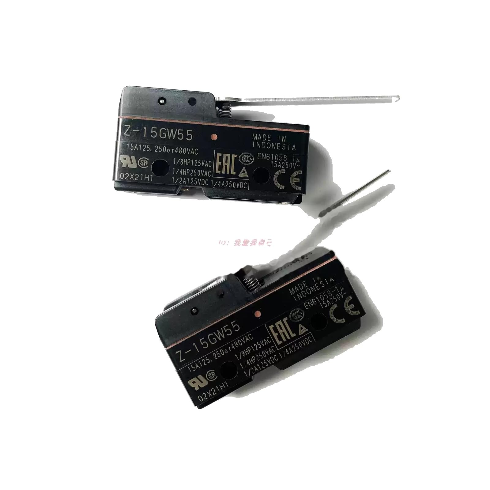 Z-15GW4-B Lever Micro Switch - Low-Force Hinge Lever, SPDT, M4 Screw Terminals - 1 Piece