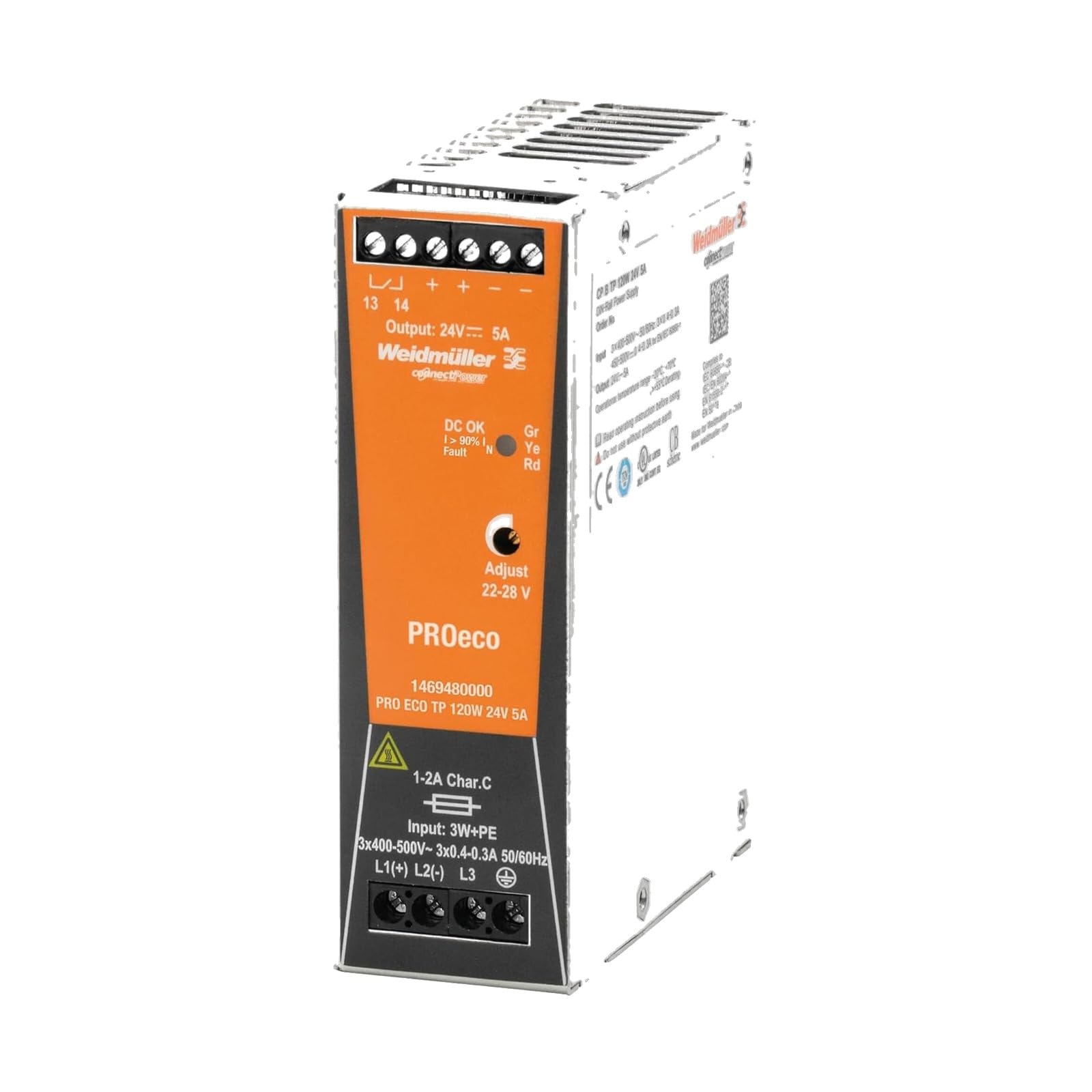 WEIDMULLER 1469480000 AC/DC CONVERTER, 120W, 24V, 5A
