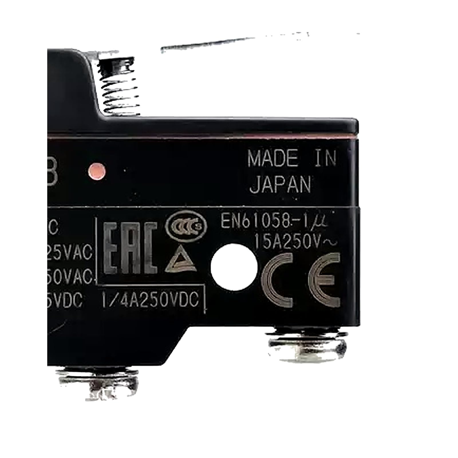 Z-15GQ2155-B Panel-Mount Cross-Roller Plunger Snap-Action Limit Switch, Screw Terminals (-B), 1 Count