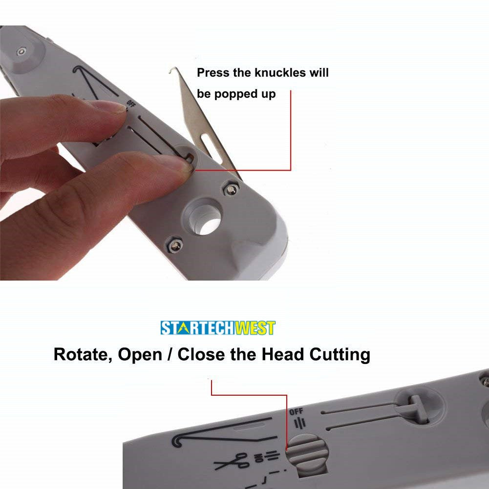 Punch Down Tool, Multifunction Krone Type IDC/Network Wire Cat5 & Telephone Impact Terminal Insertion Tools