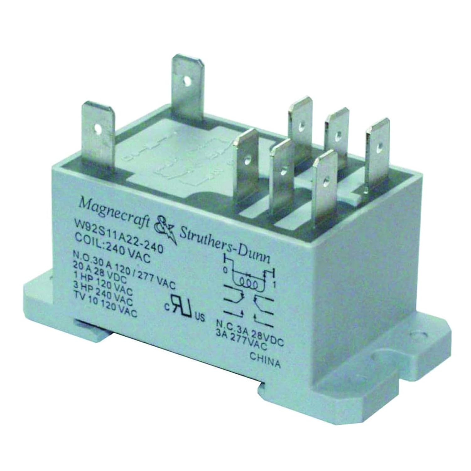 92S11A22D-120 Power Relay, Dpdt, 120VAC, 30A, Din Rail