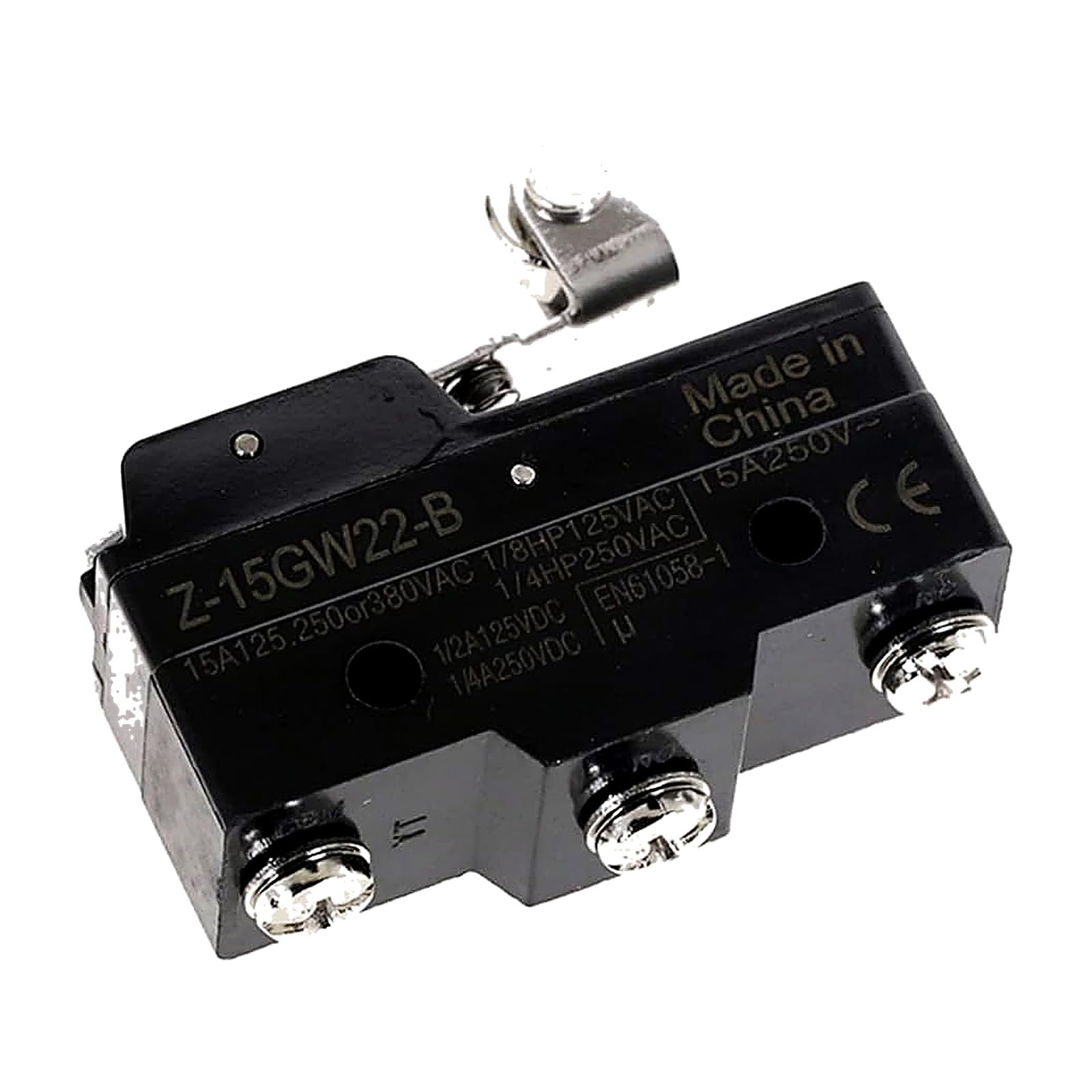 Z-15GW22-B Short Hinge Roller Lever Micro Switch, Screw Terminals - Pack of 2