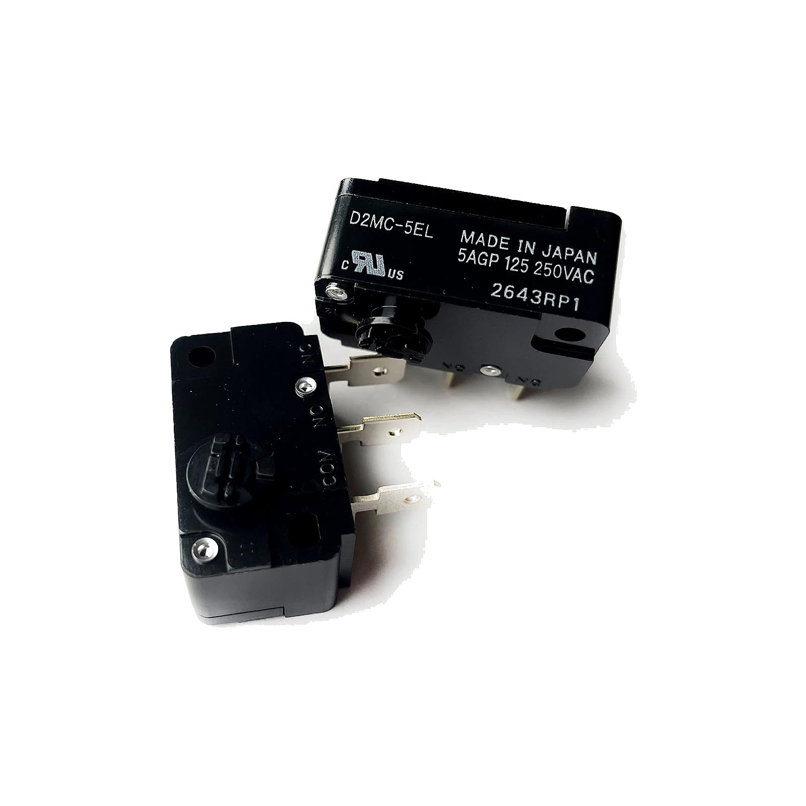 D2MC-5EL Low-Torque Basic Micro Switch, Counterclockwise Rotary Operation, SPDT, 5A 125/250VAC, 1 Unit