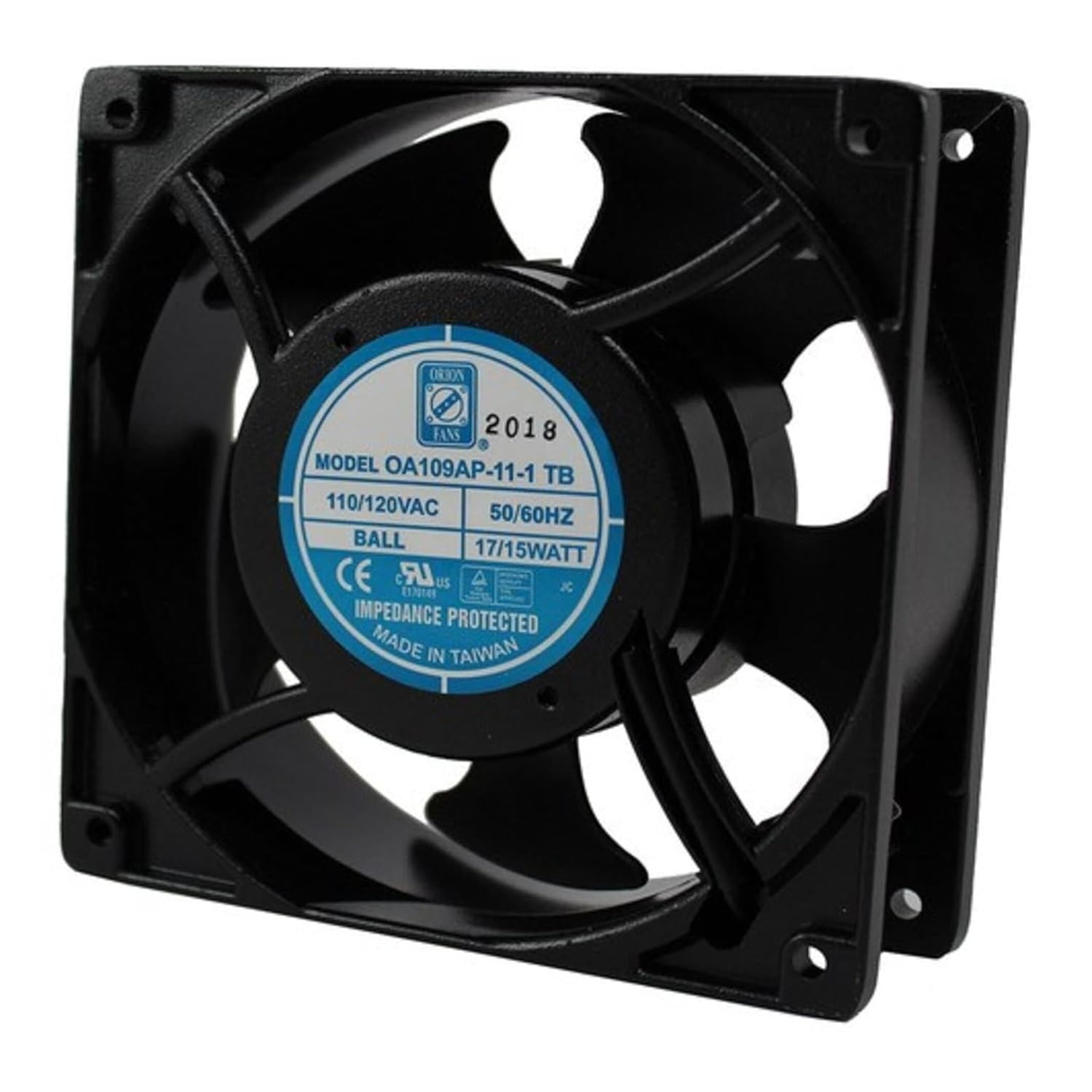 OA109AP-11-1TB AC Cooling Fan 120 x 120 x 38 mm, 3000 RPM, 110 CFM, 115V, Pack of 2