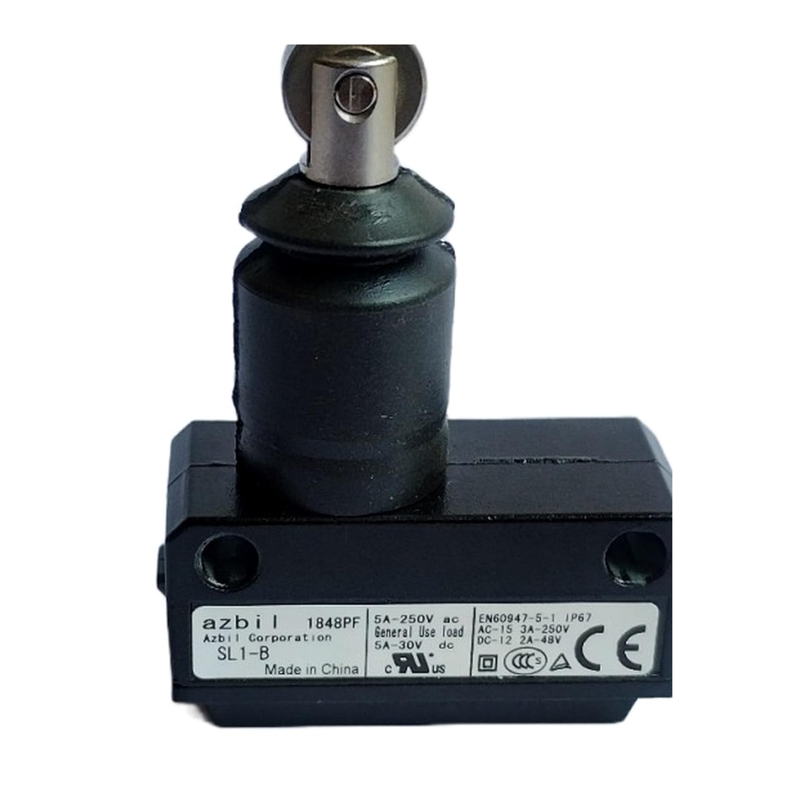 SL1-B SL1 Series Roller-Plunger Limit Switch, SPDT (NO/NC), 5 A 250 VAC - 1 Count