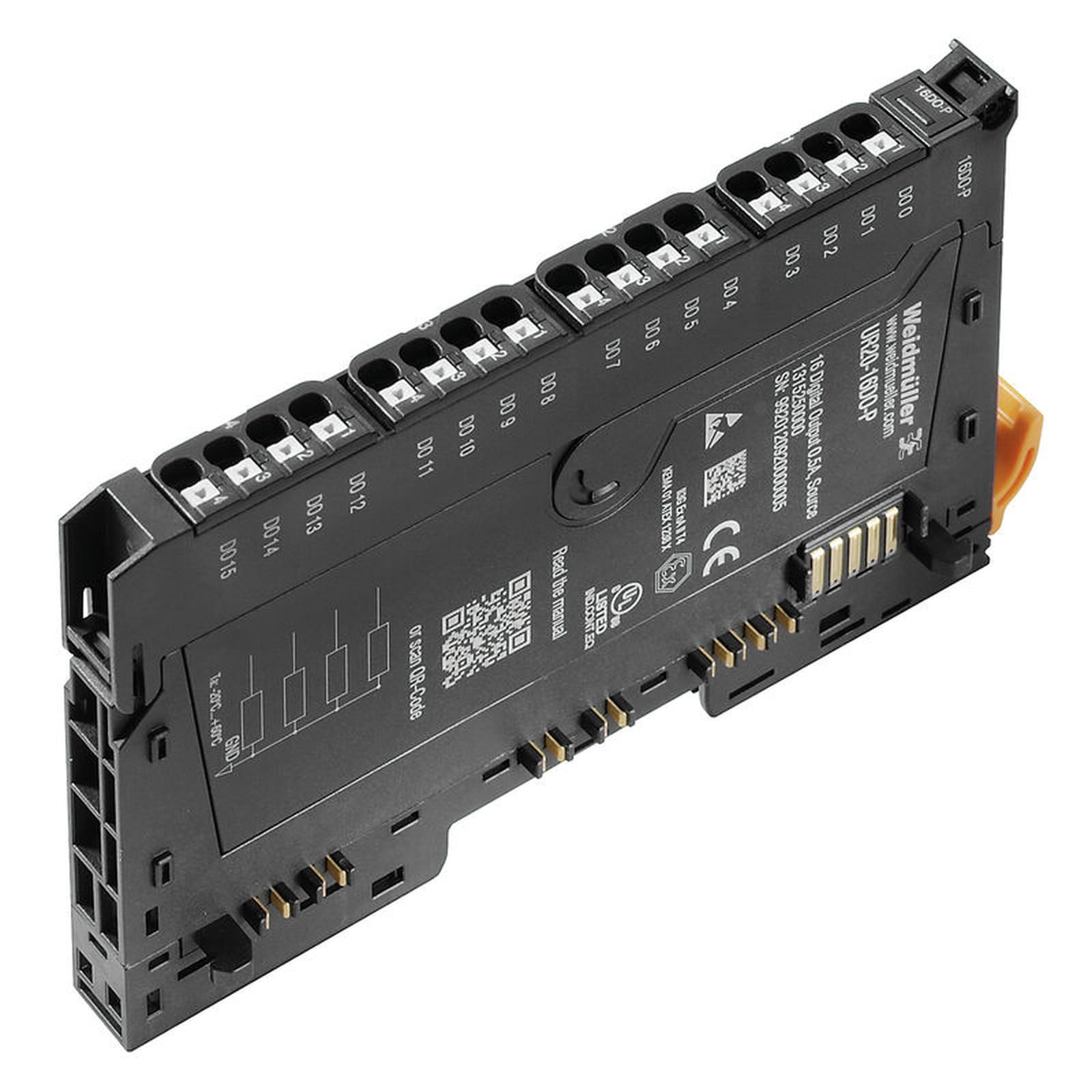 UR20 I/O Module UR20-16DO-P (Part Number 1315250000), 16-Channel Digital Output, DIN Rail