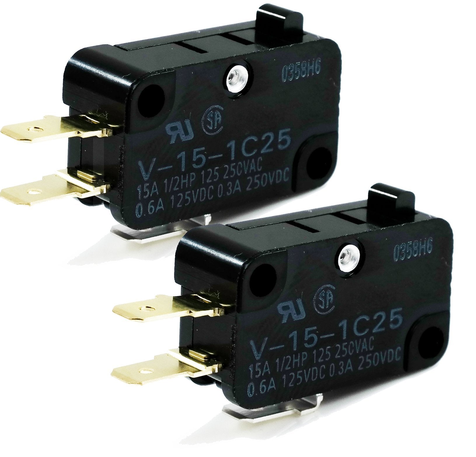 V-15-1C25 Micro Limit Switch 15A 125/250VAC, Pack of 3
