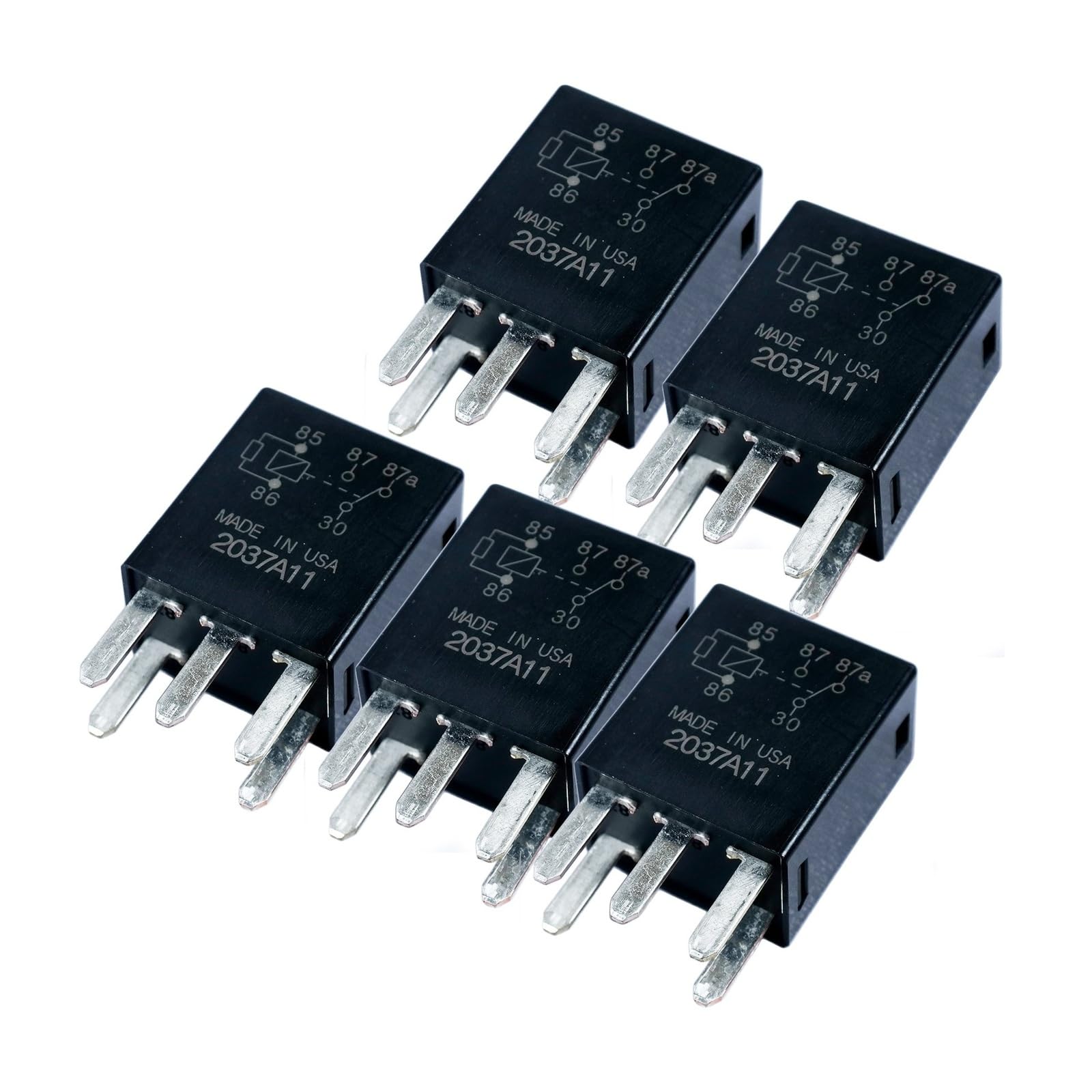 GM 5-Pin Black 12077866 Automotive Relay Replacement, 5 Pack