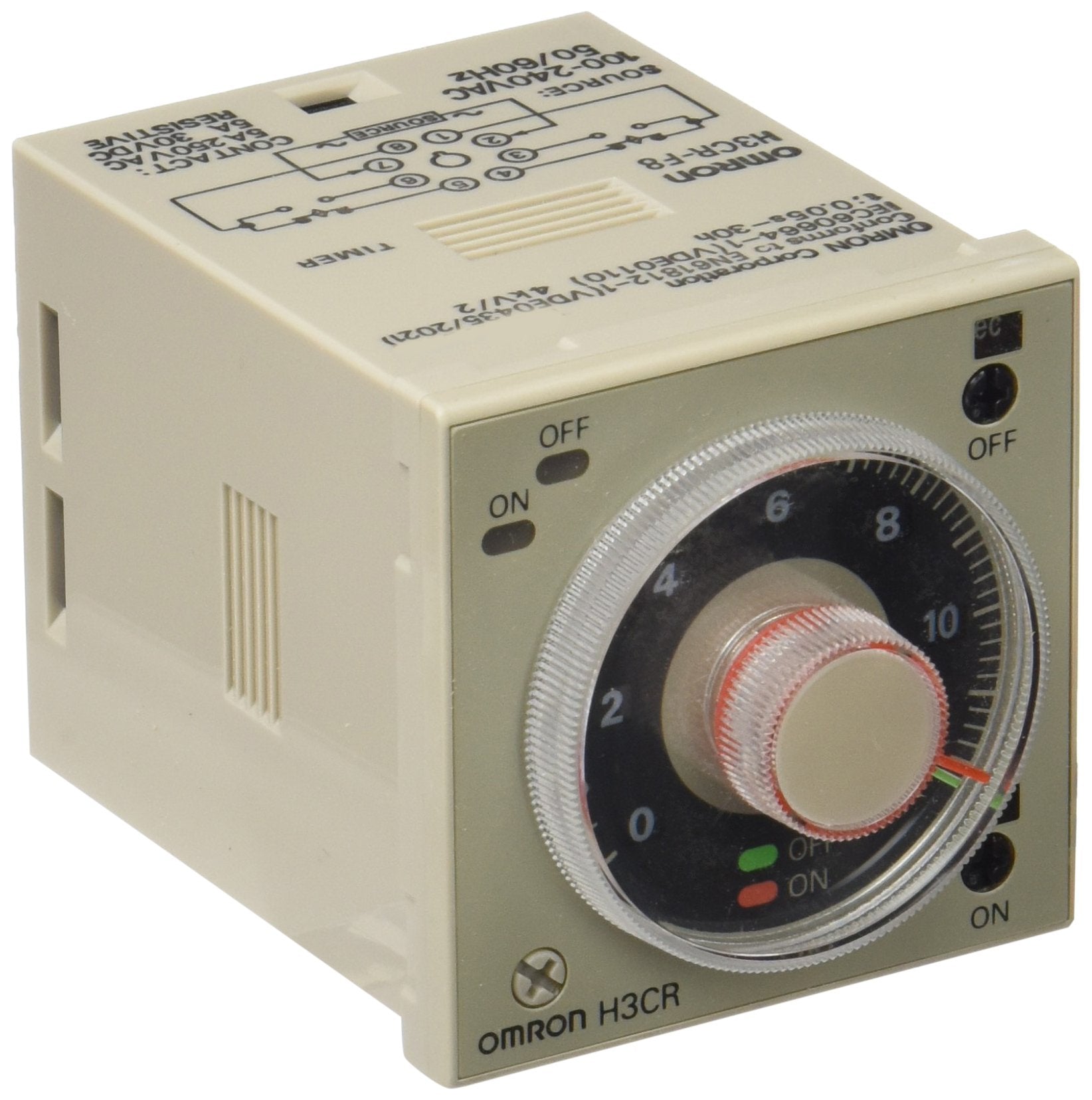 H3CR-F8 AC100~240V Timer, 8-pin, AC100~240V/DC100-125, 1 Piece