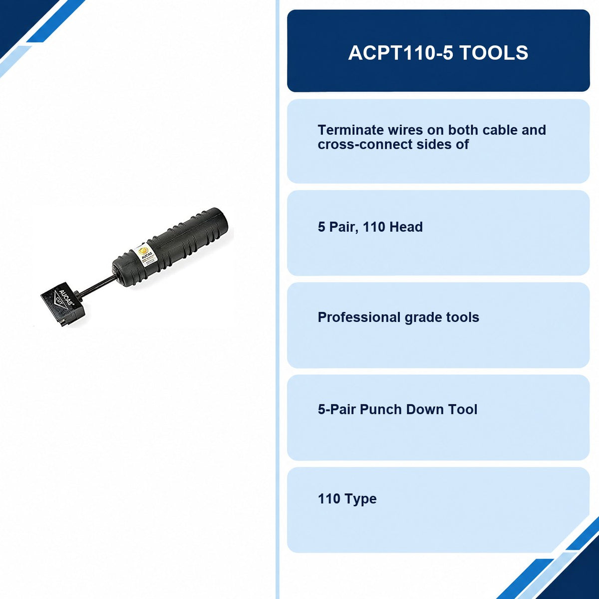 ACPT110-5 Tools specifications and delivery information