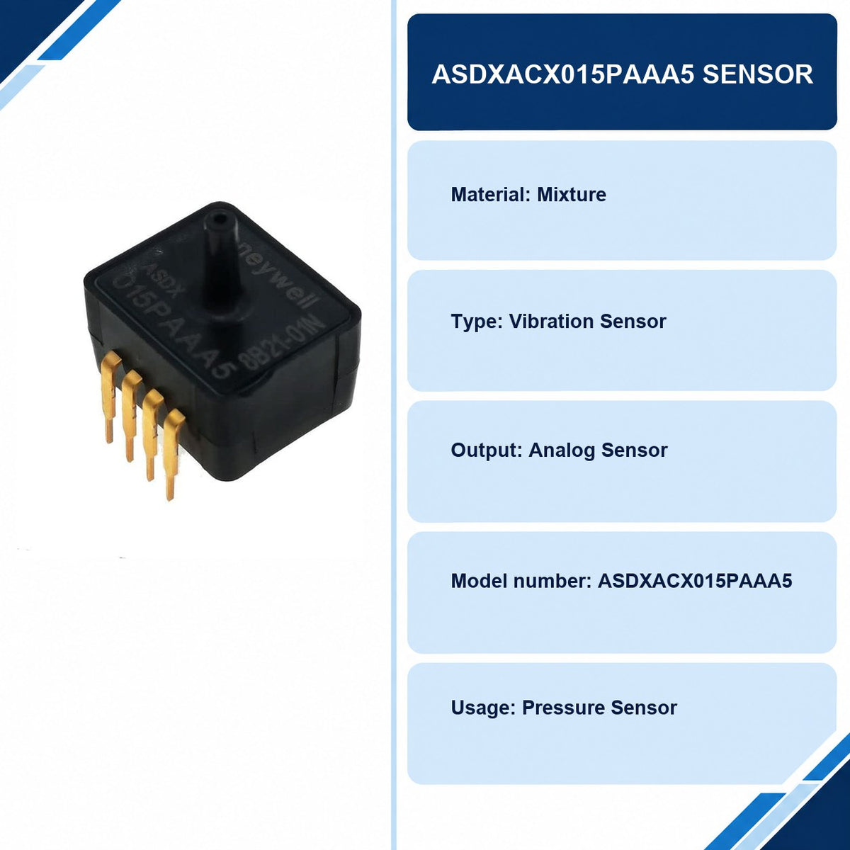 ASDXACX015PAAA5 Sensor specifications and delivery information