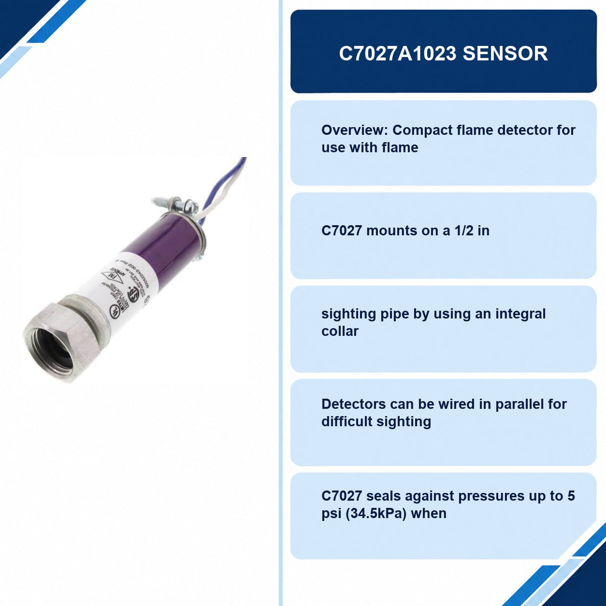 C7027A1023 Sensor specifications and delivery information