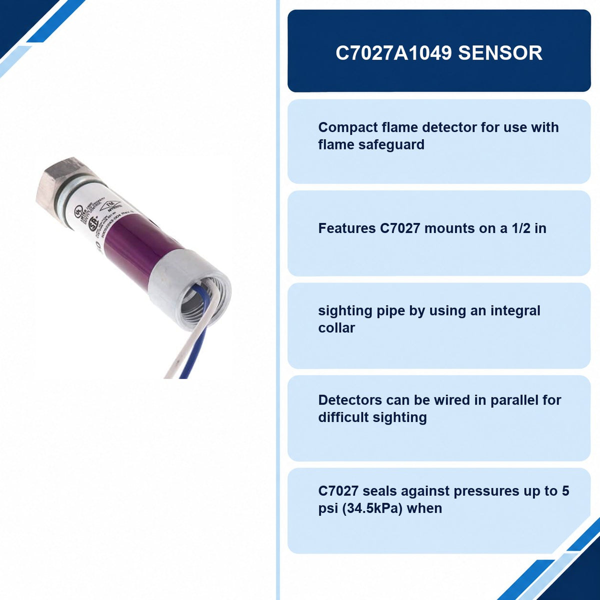 C7027A1049 Sensor specifications and delivery information