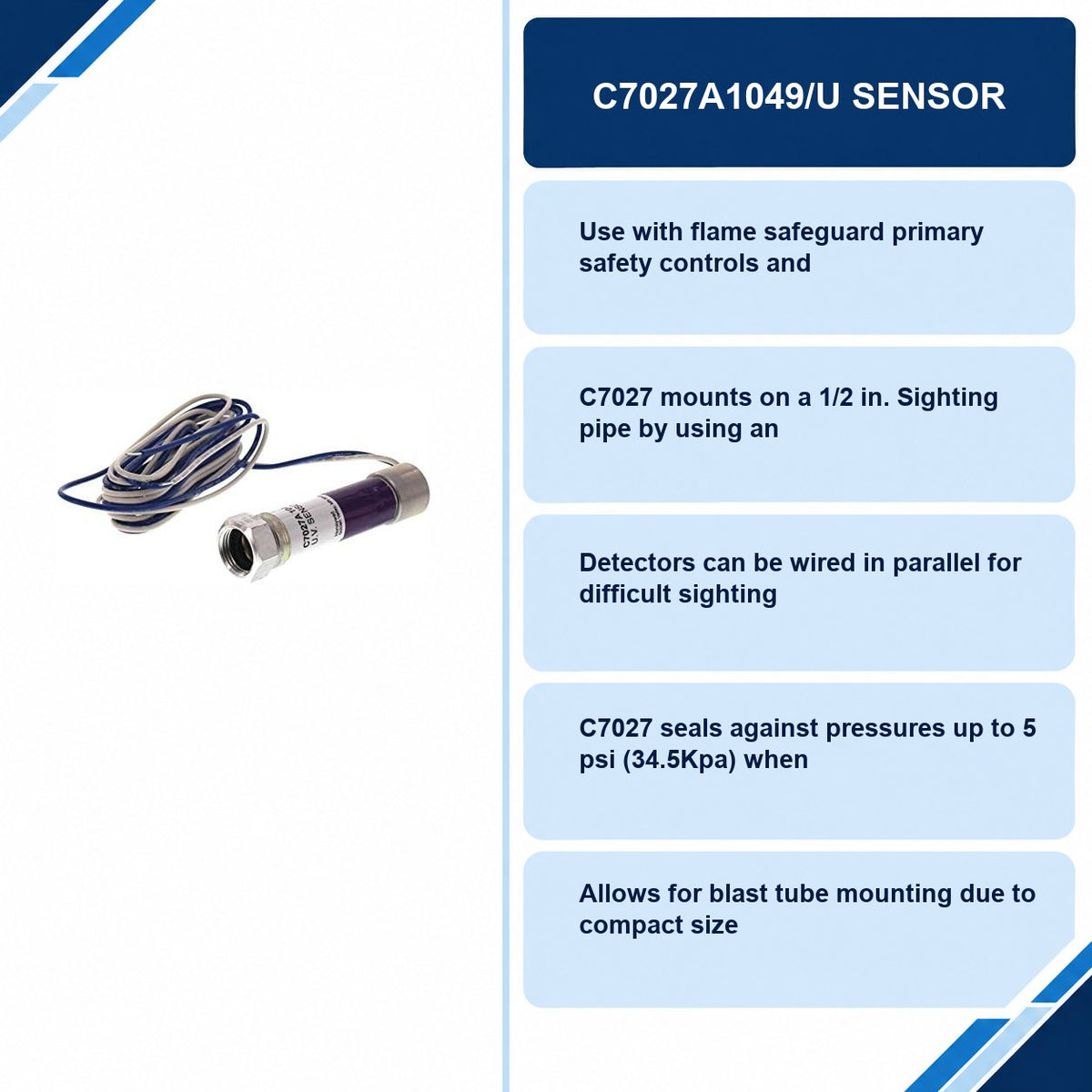 C7027A1049/U Sensor specifications and delivery information