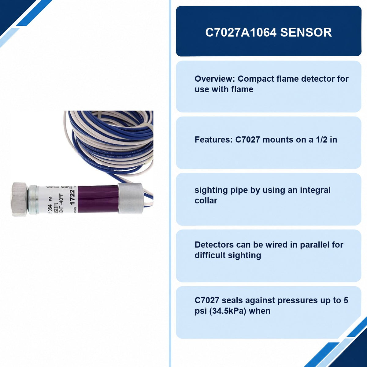 C7027A1064 Sensor specifications and delivery information