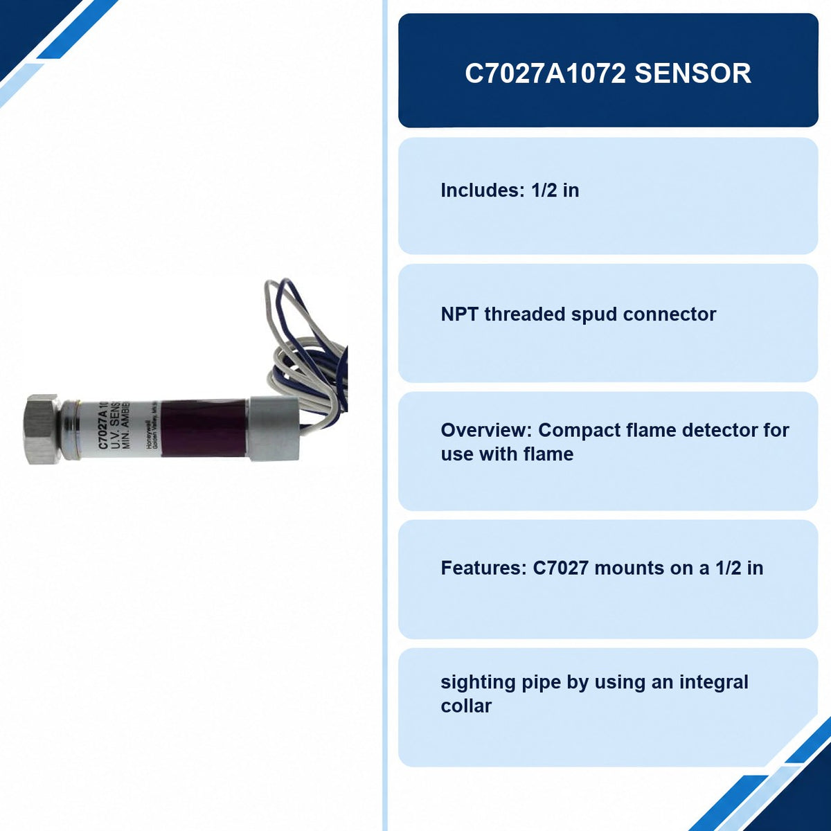 C7027A1072 Sensor specifications and delivery information