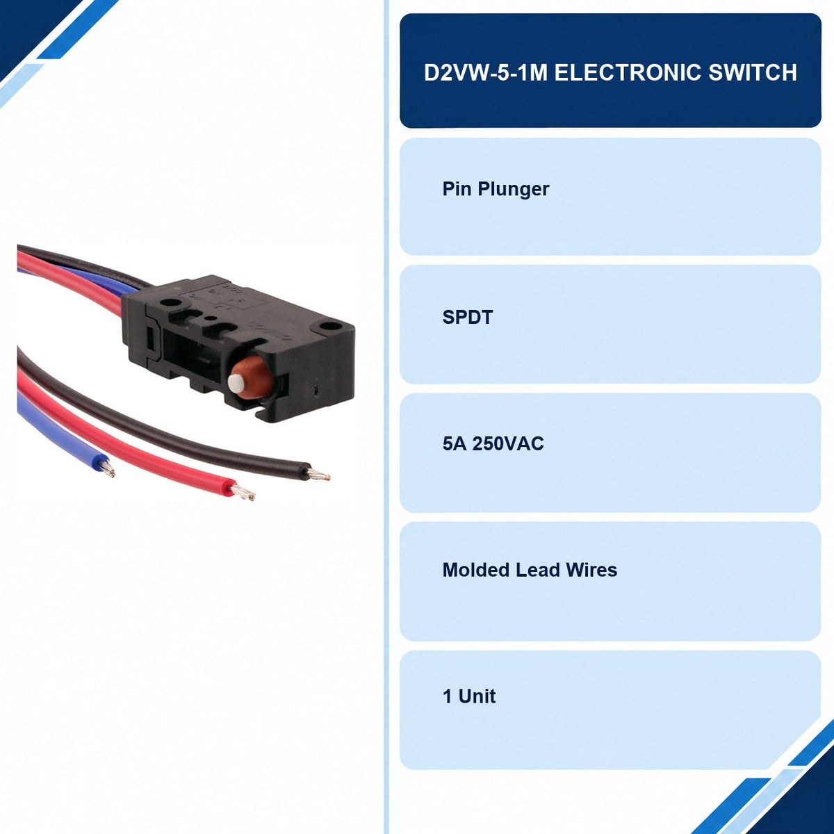 D2VW-5-1M Electronic Switch specifications and delivery information