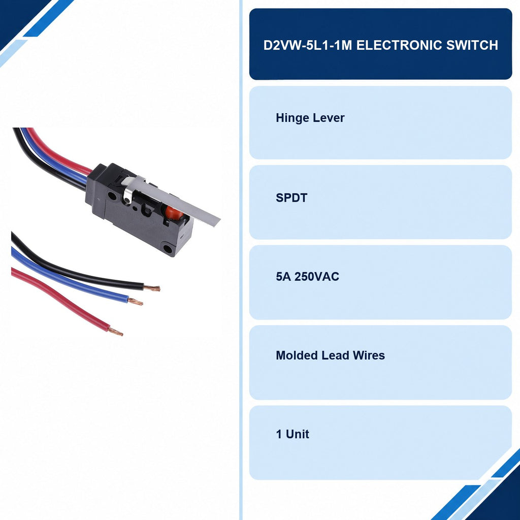 D2VW-5L1-1M Electronic Switch specifications and delivery information