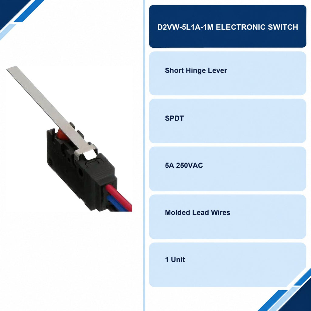 D2VW-5L1A-1M Electronic Switch specifications and delivery information