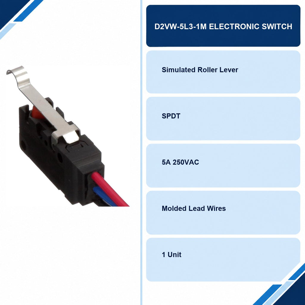D2VW-5L3-1M Electronic Switch specifications and delivery information