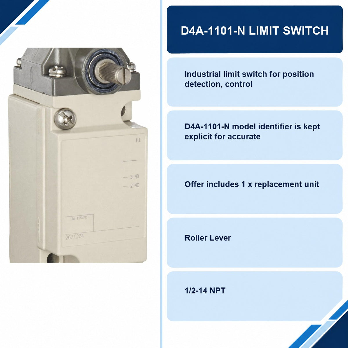 D4A-1101-N Limit Switch specifications and delivery information