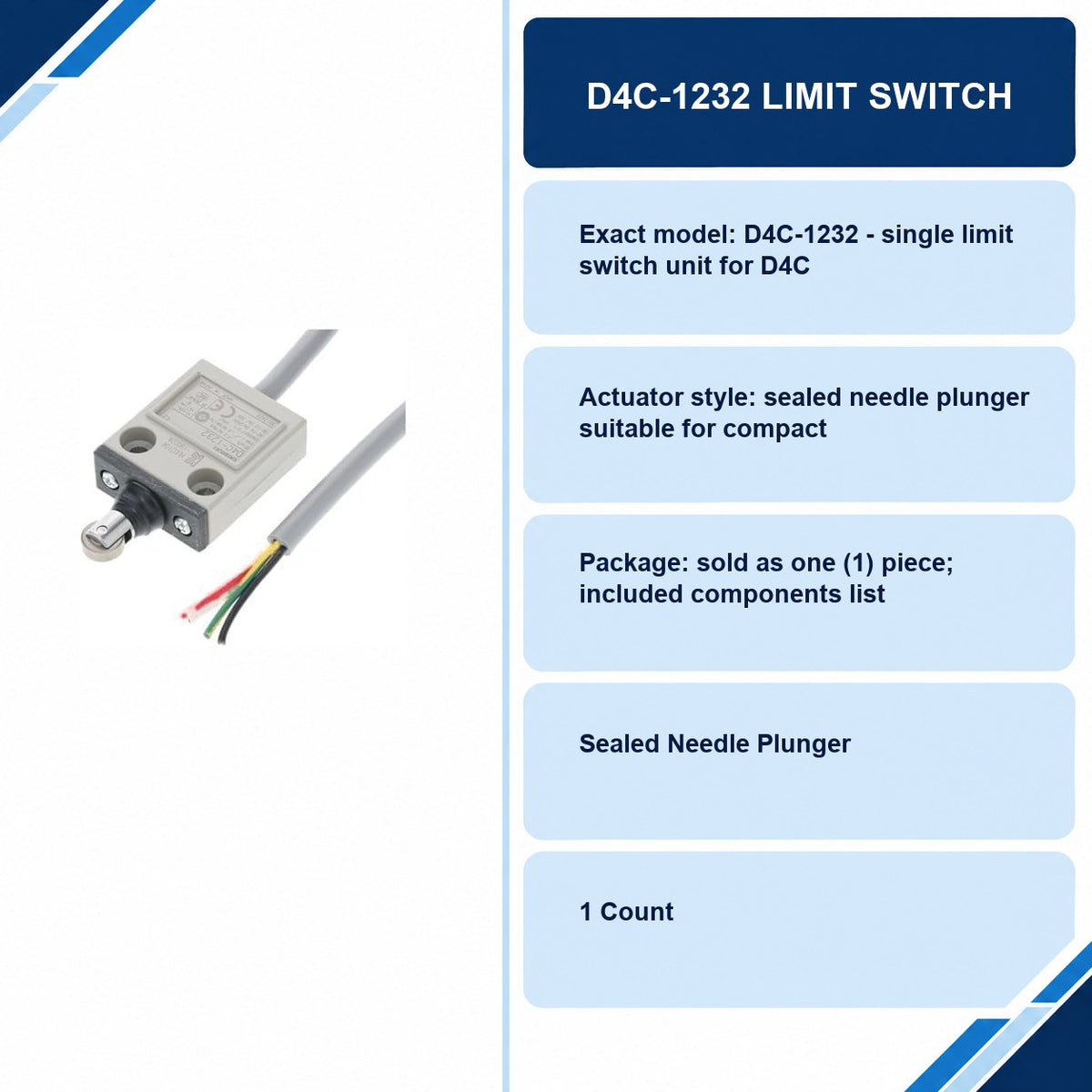D4C-1232 Limit Switch specifications and delivery information