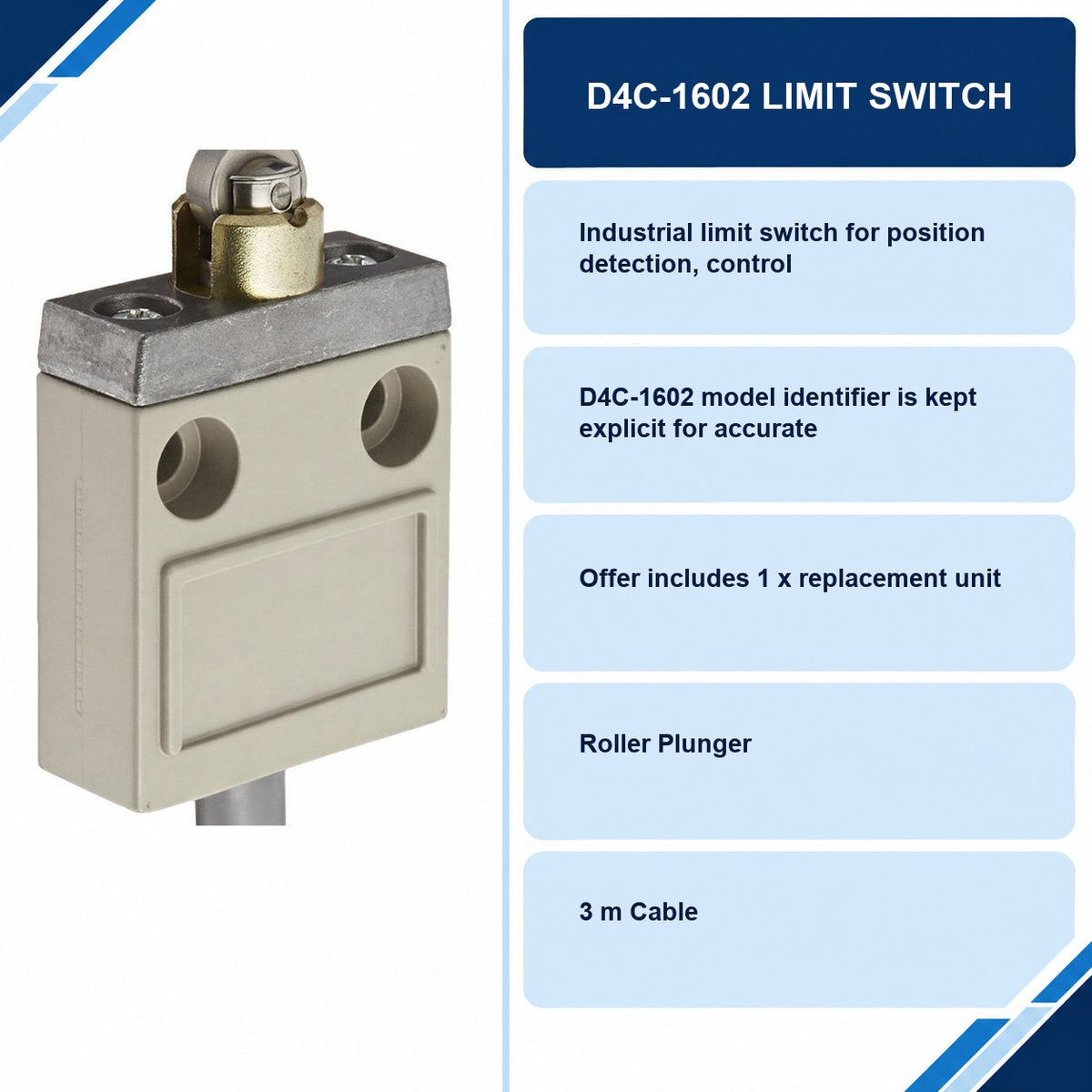 D4C-1602 Limit Switch specifications and delivery information