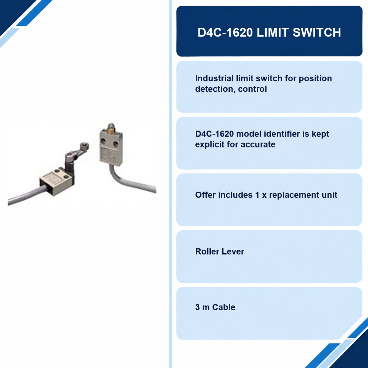 D4C-1620 Limit Switch specifications and delivery information