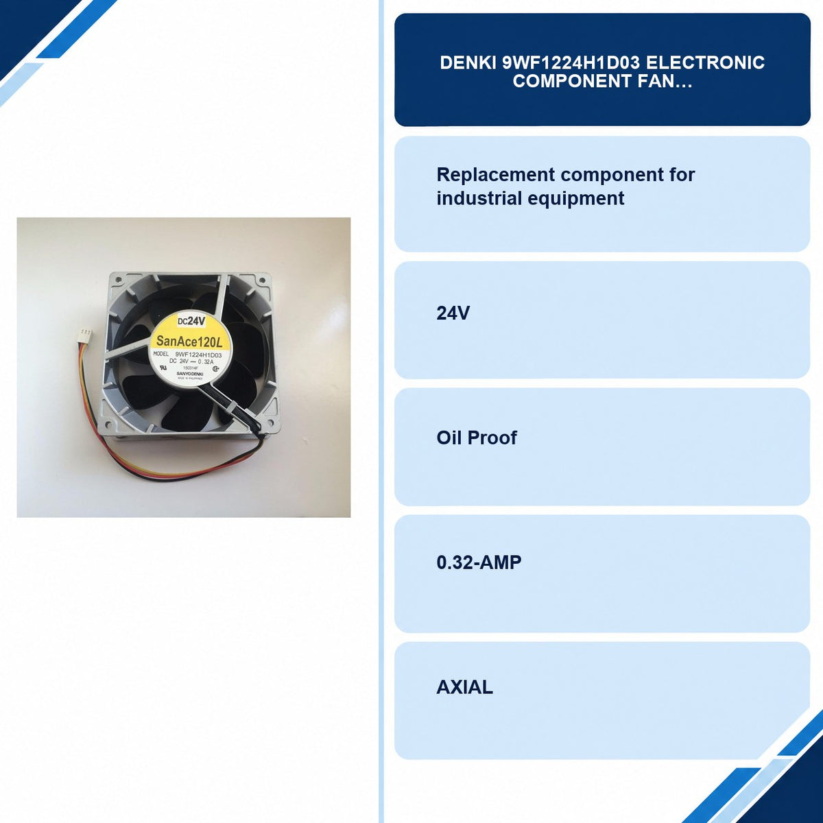 DENKI 9WF1224H1D03 Electronic Component Fan specifications and delivery information