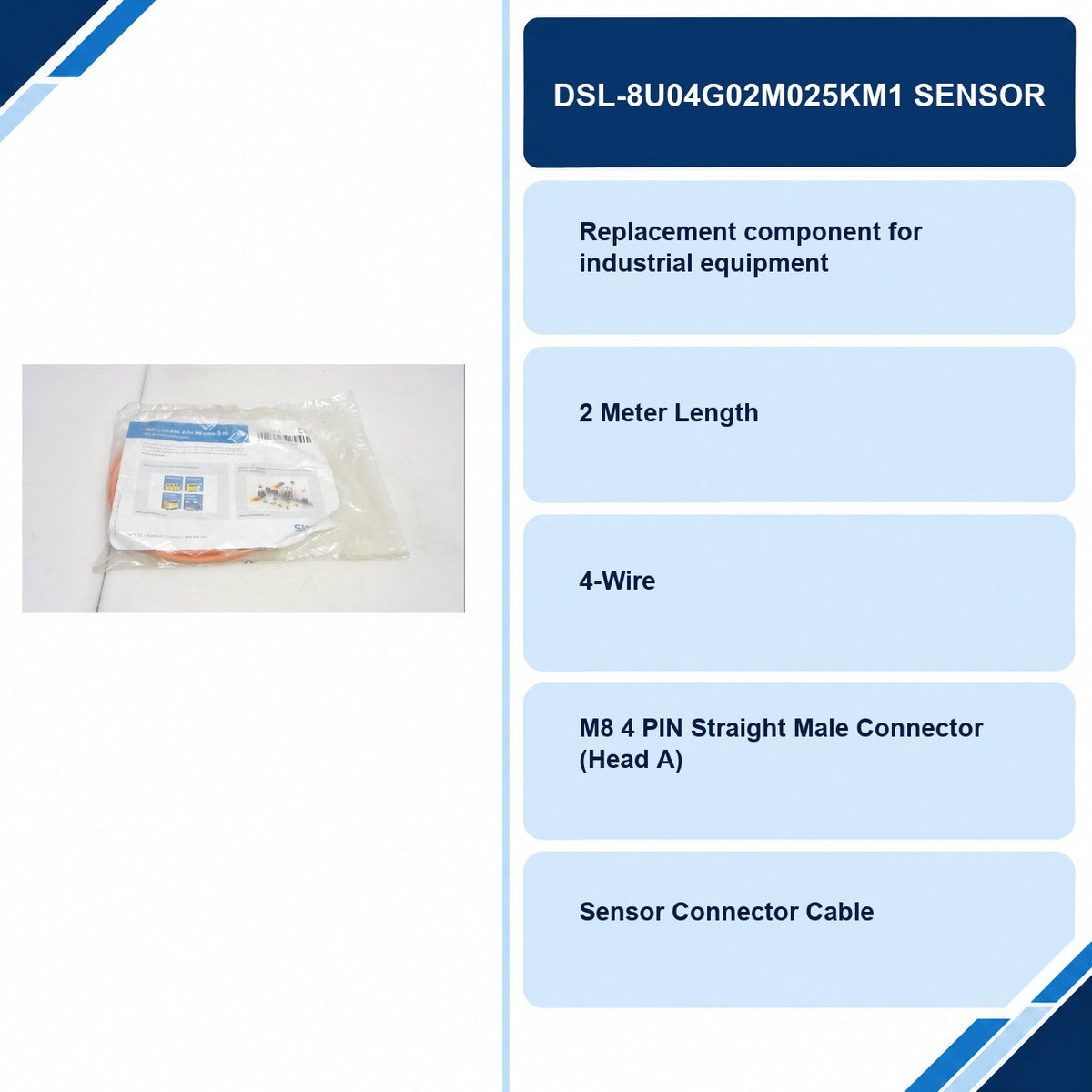 DSL-8U04G02M025KM1 Sensor specifications and delivery information