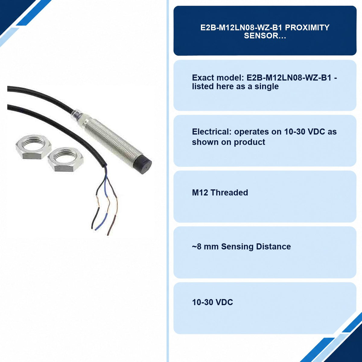 E2B-M12LN08-WZ-B1 Proximity Sensor specifications and delivery information