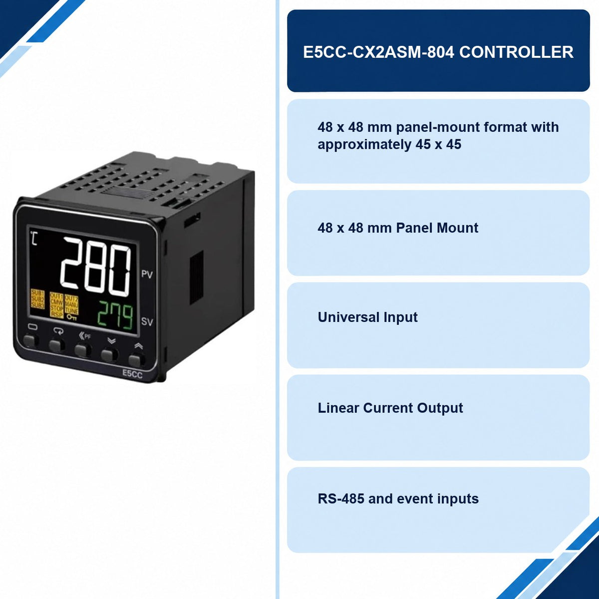 E5CC-CX2ASM-804 Controller specifications and delivery information